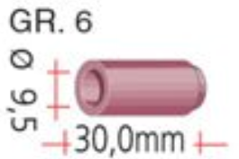 Gasdüse aus Keramik Größe 6 für TBi. SR 9, SR 20, SBT 9, SBT 20, 13N09