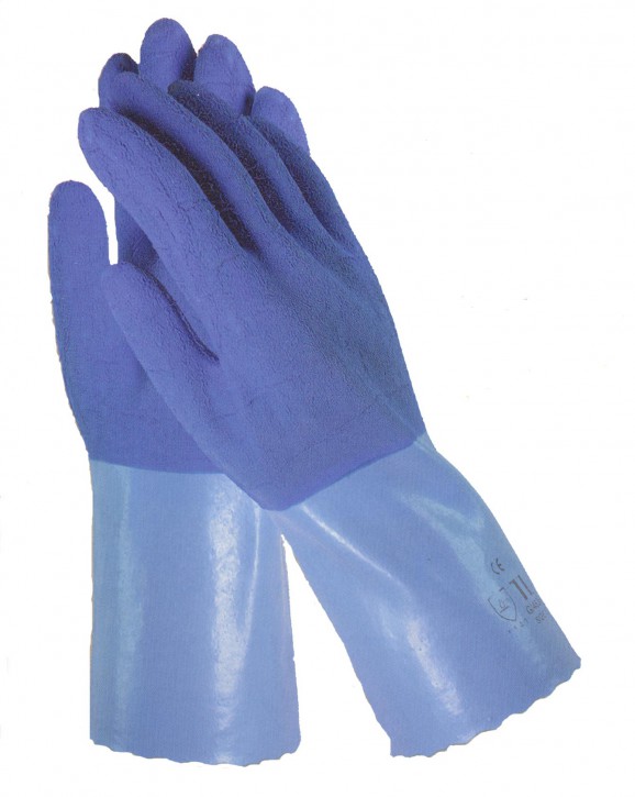 Latex Säureschutz Handschuhe Blue Power Grip Größe 9